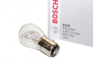 Лампа 2-контактная  12V  21/5W  (пр-во Bosch)