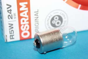 Лампа 1-контактная  24V малая  5W  (пр-во OSRAM)