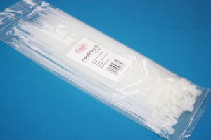 Хомут пластиковый  200 х 3,6  белый  (компл = 50шт)  (пр-во EuroEx)