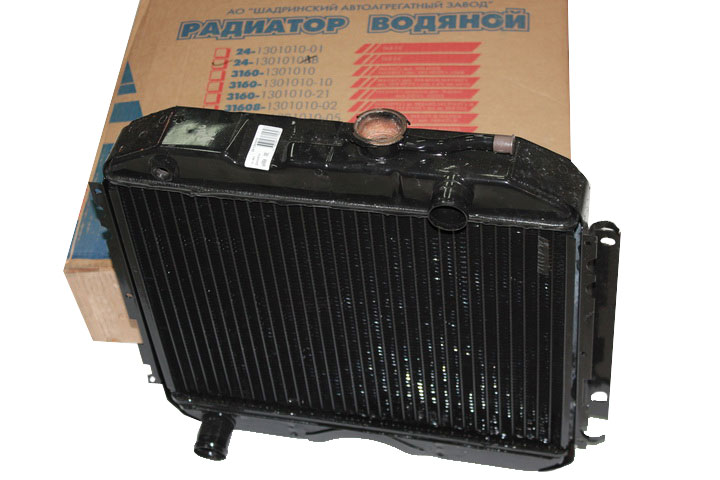 Радиатор охлаждения  ГАЗ-24  3-х рядный медный  (пр-во ШААЗ)