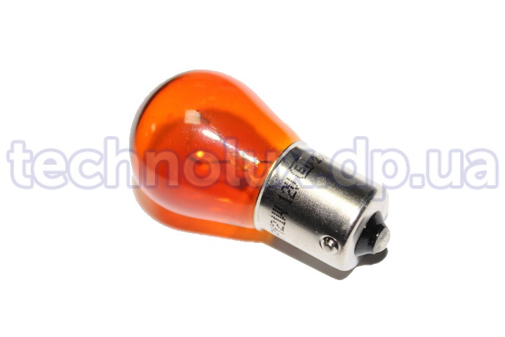 Лампа 1-контактная  12V большая  21W оранжевая (поворотов, со смещением)  (пр-во BOSCH)