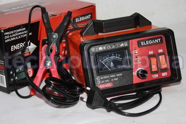 Зарядное устройство  6/12V, 10Amp, до 100Ah  аналоговый индикатор  (пр-во ELEGANT)