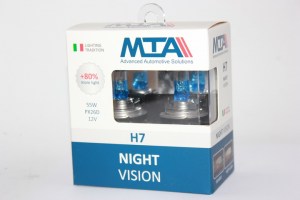 Лампа галогенная  Н7  12V 55W   80%  NIGHT VISION  (компл = 2шт)  (пр-во MTA)