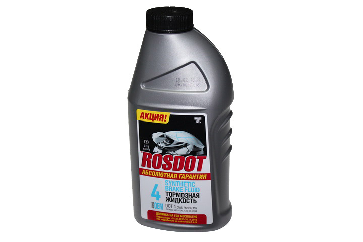 Жидкость тормозная  DOT-4  0,5л  (455г)  (пр-во ROSDOT)