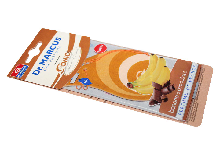 Ароматизатор воздуха (подвеска, картон)  Banana № Chocolate (шоколадно-банановый)  (пр-во Dr.Marcus)