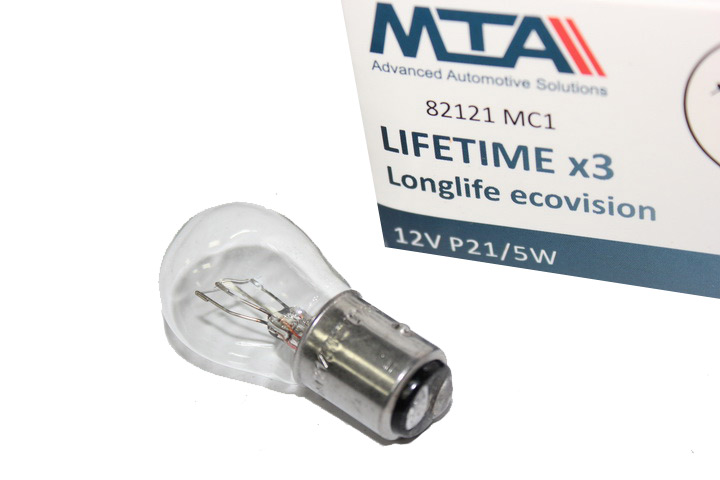 Лампа 2-контактная  12V  21/5W  (пр-во MTA)