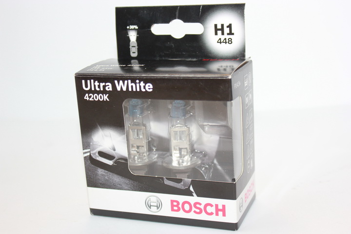 Лампа галогенная  Н1  12V, 55W Ultra White 4200K  (компл = 2шт)  (пр-во BOSCH)